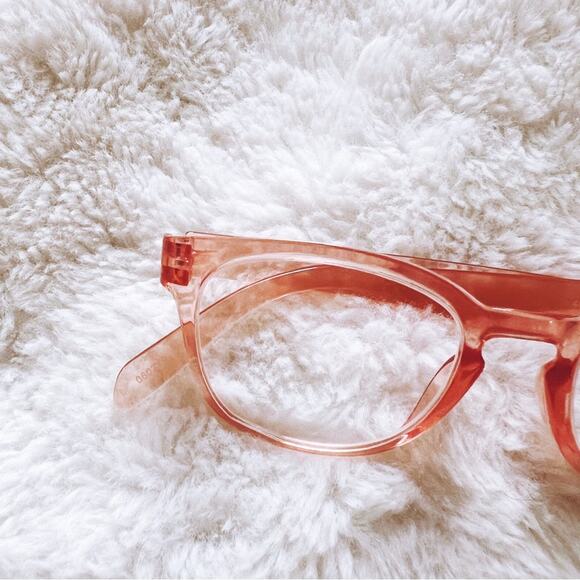 Morgan Clear Pink Modern Chic Reader Glasses - Picture 2 of 9